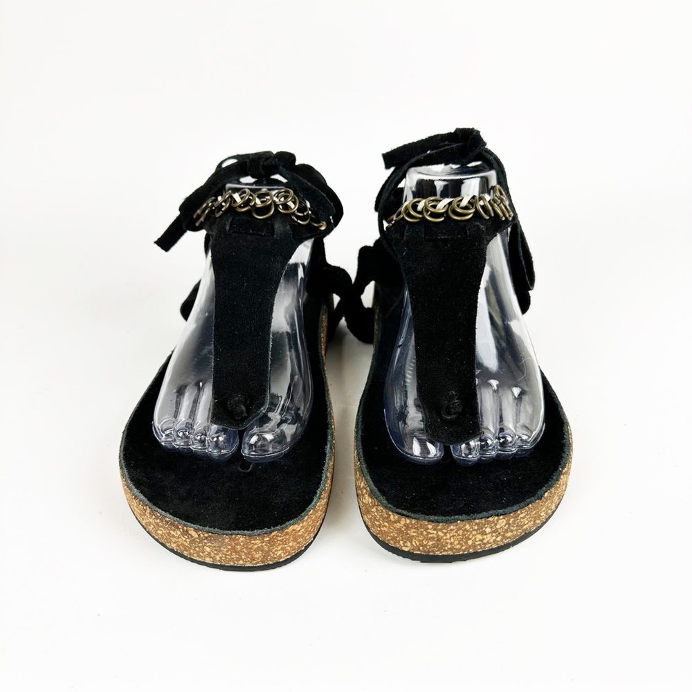 Free People Collins Wrap Sandals Black Suede Size US 11 EU 41 Hobo Festival - Picture 9 of 16